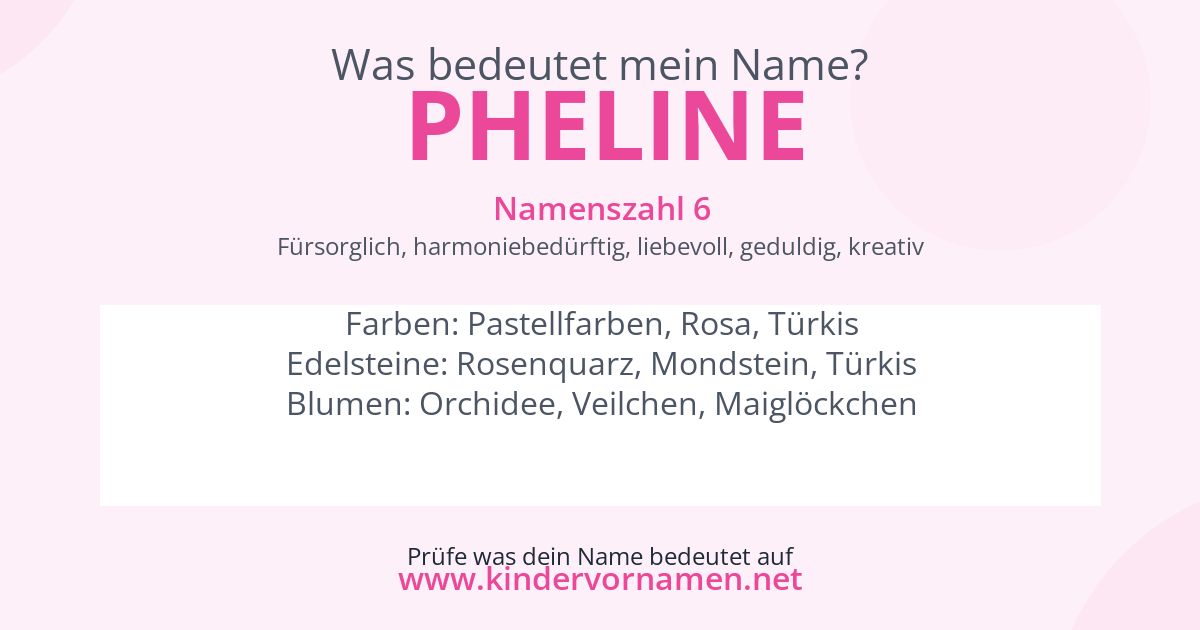 Was bedeutet der Name Pheline?