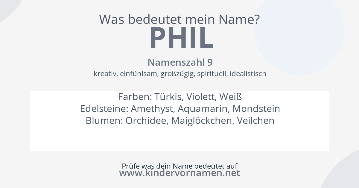 Was bedeutet der Name Phil?