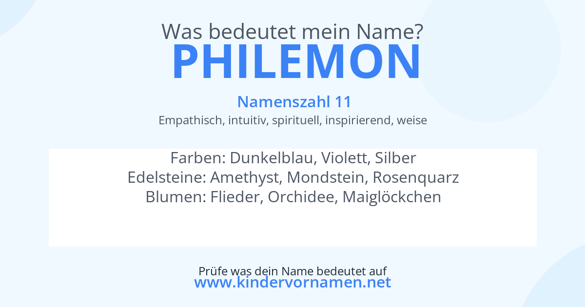 Was bedeutet der Name Philemon?