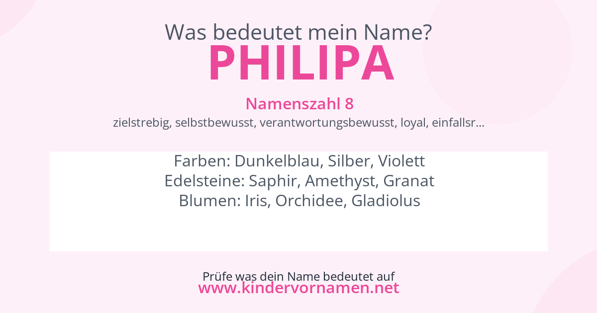 Was bedeutet der Name Philipa?