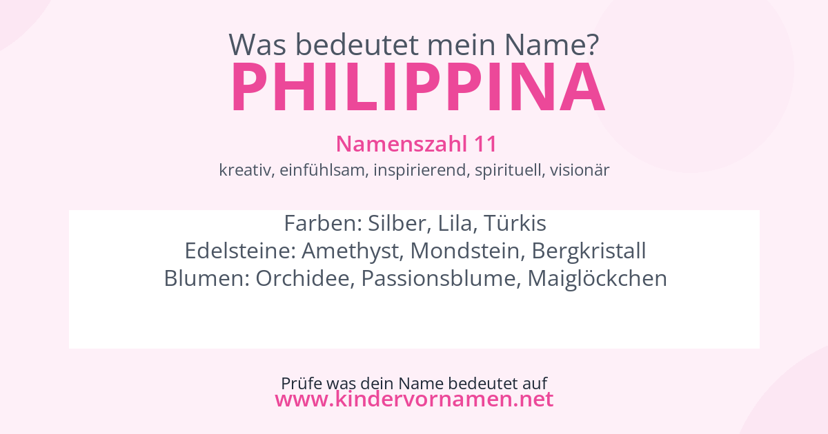 Was bedeutet der Name Philippina?