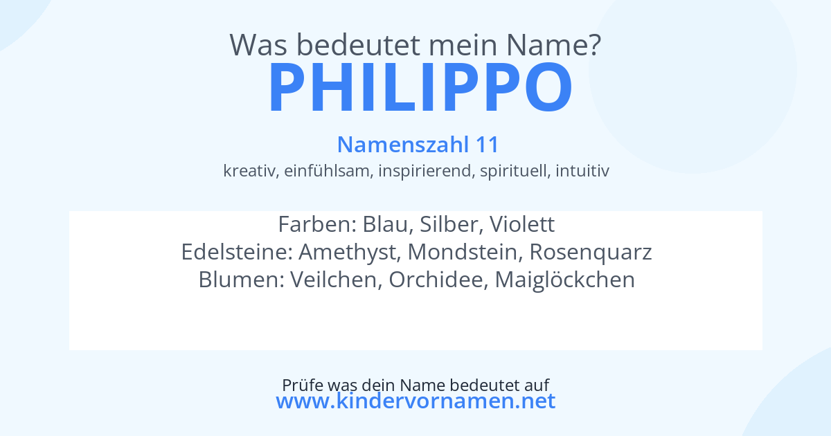 Was bedeutet der Name Philippo?