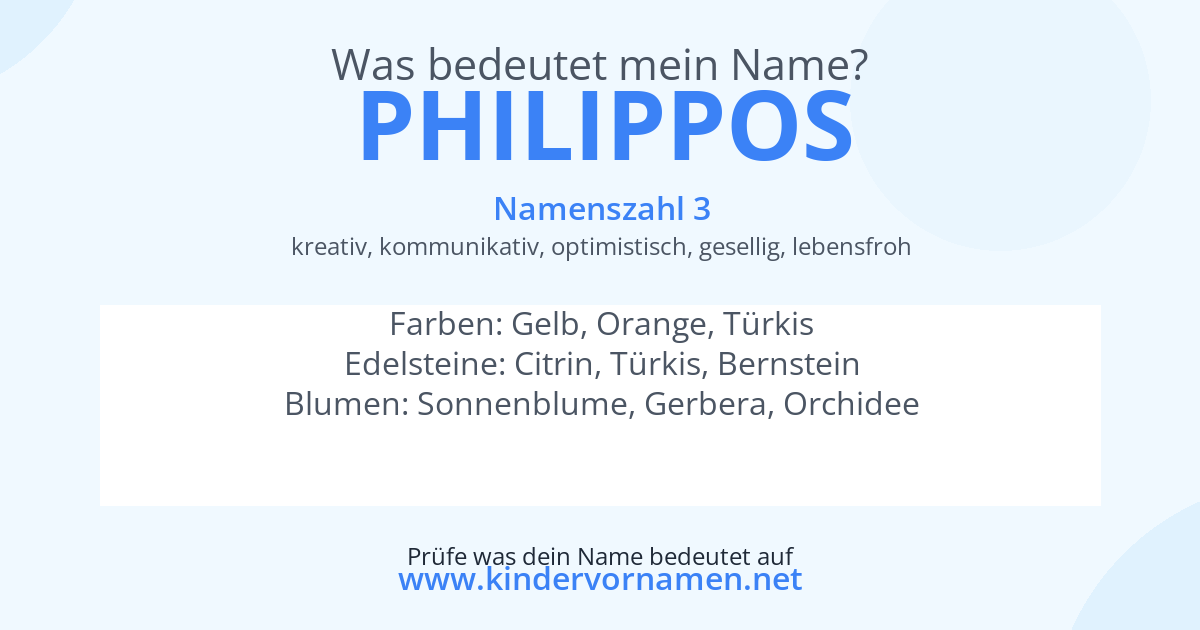 Was bedeutet der Name Philippos?