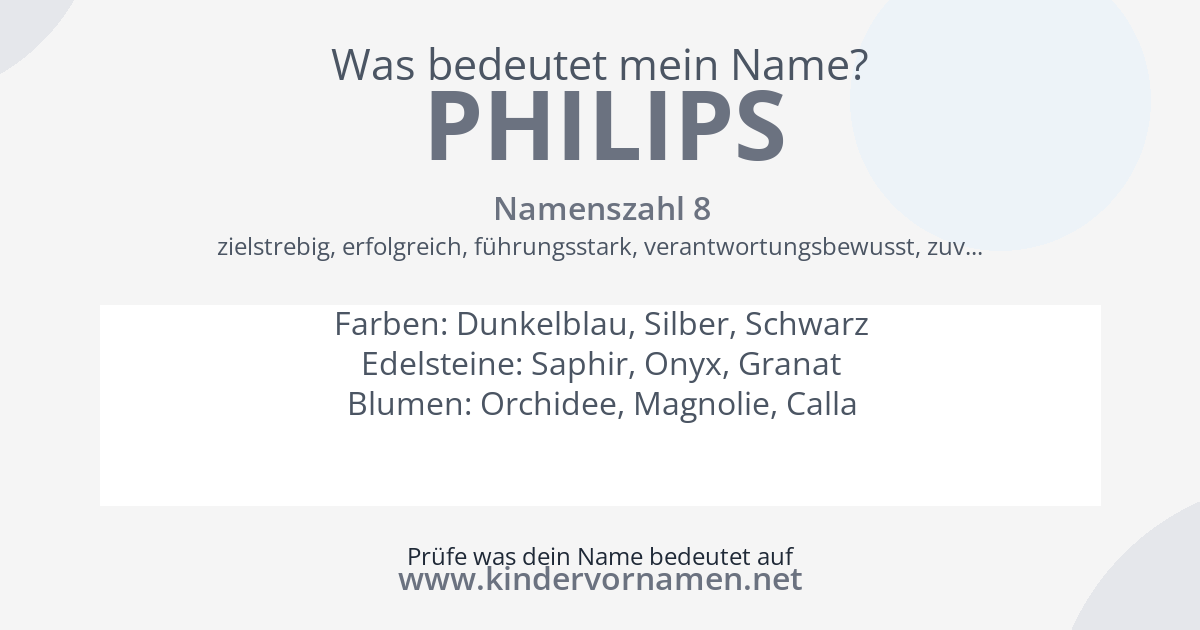 Was bedeutet der Name Philips?