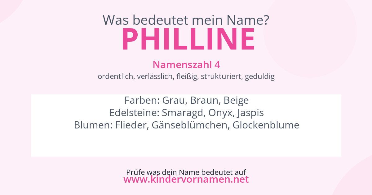 Was bedeutet der Name Philline?