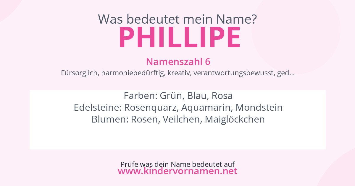 Was bedeutet der Name Phillipe?