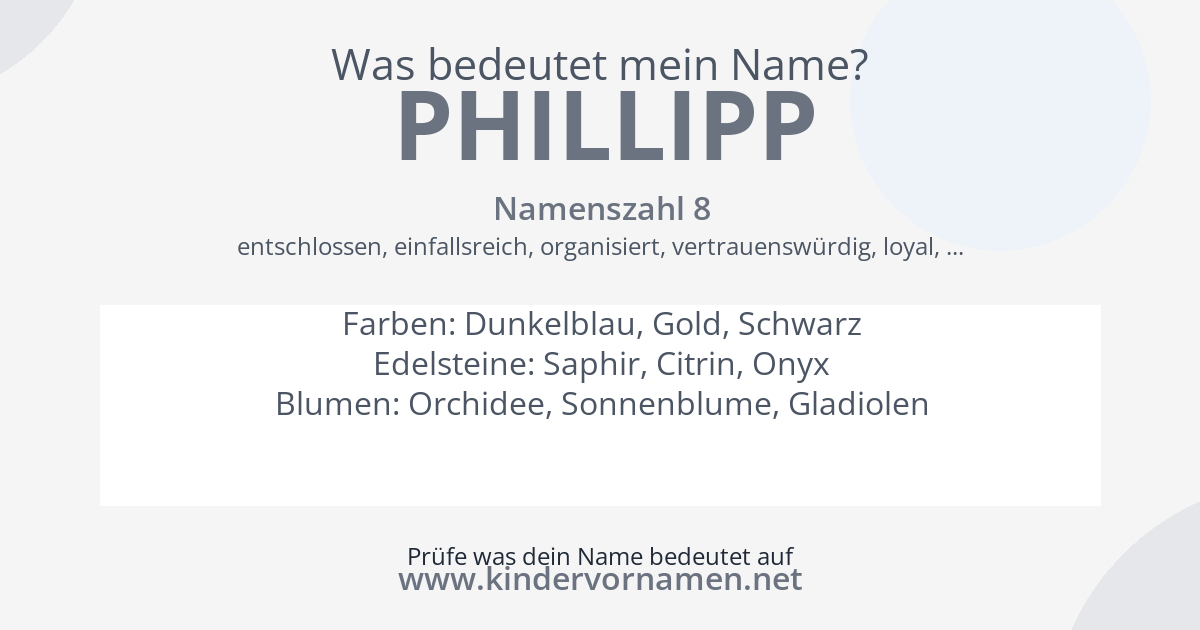 Was bedeutet der Name Phillipp?