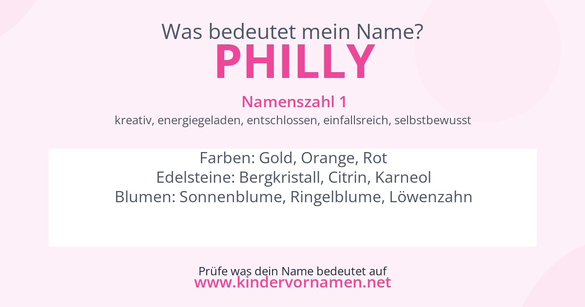 Was bedeutet der Name Philly?