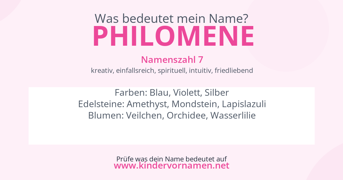 Was bedeutet der Name Philomene?