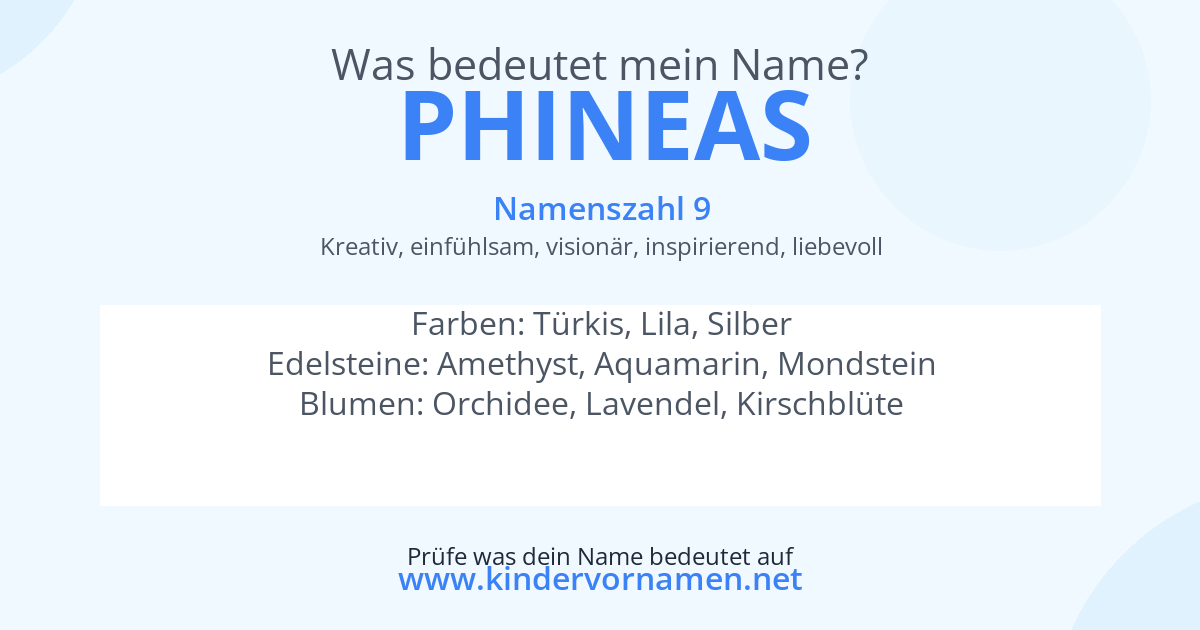 Was bedeutet der Name Phineas?