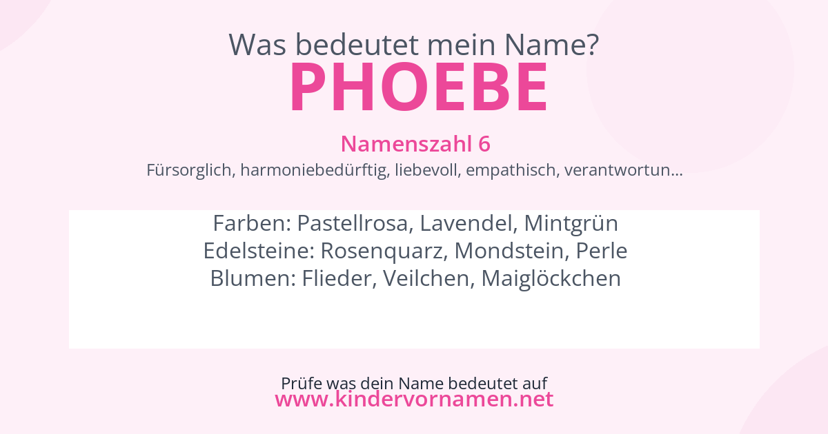 Was bedeutet der Name Phoebe?