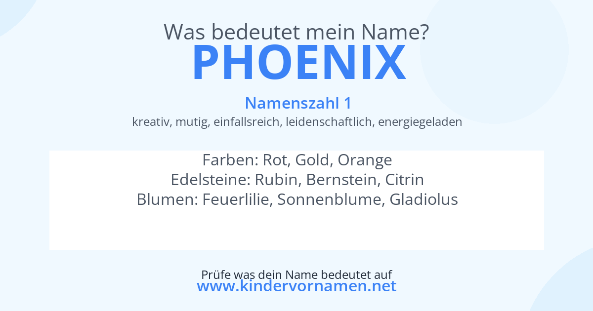 Was bedeutet der Name Phoenix?