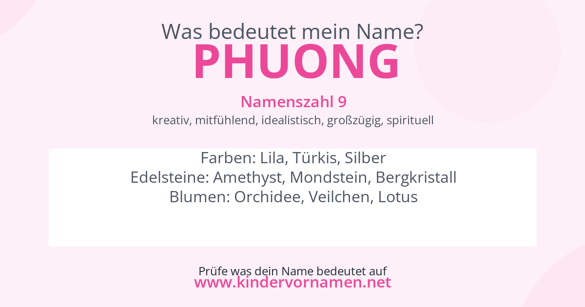Was bedeutet der Name Phuong?