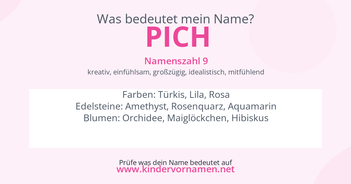 Was bedeutet der Name Pich?