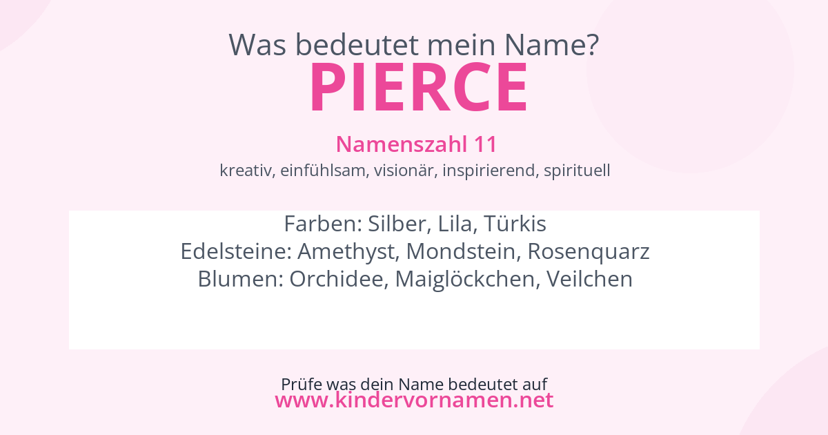 Was bedeutet der Name Pierce?