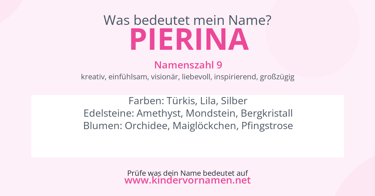 Was bedeutet der Name Pierina?