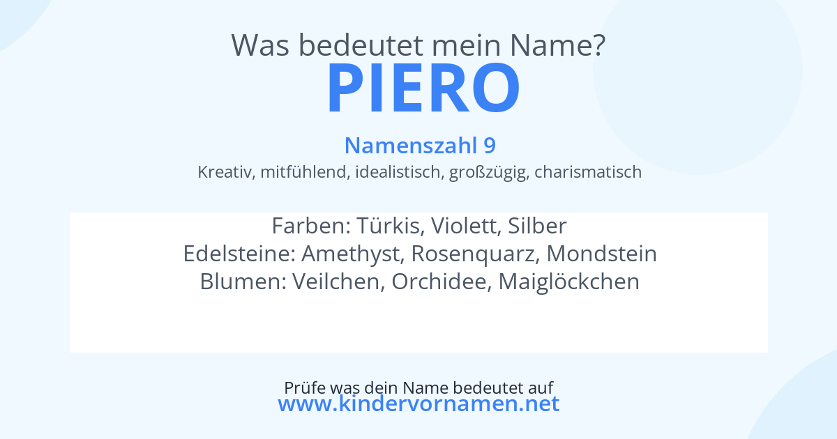 Was bedeutet der Name Piero?