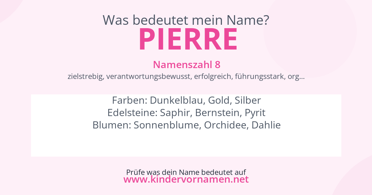 Was bedeutet der Name Pierre?
