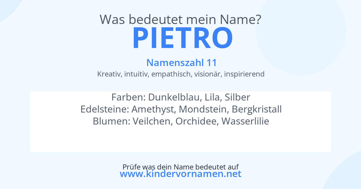 Was bedeutet der Name Pietro?