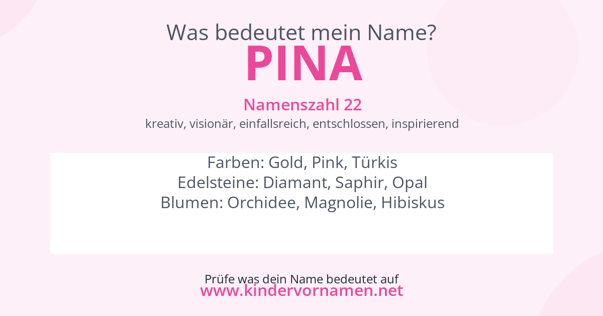 Was bedeutet der Name Pina?