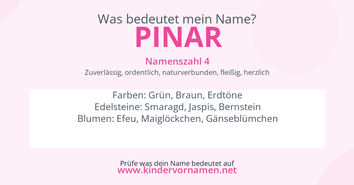 Was bedeutet der Name Pinar?