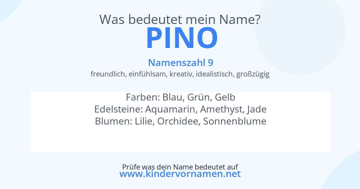 Was bedeutet der Name Pino?
