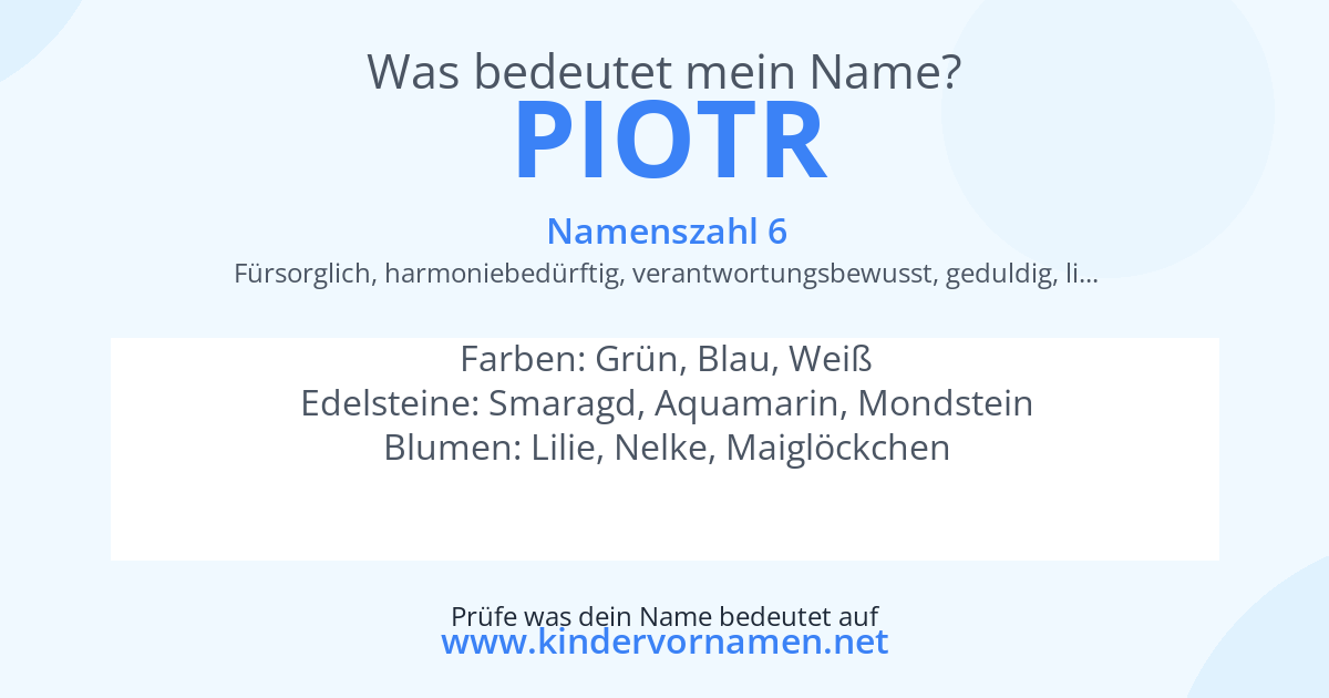 Was bedeutet der Name Piotr?
