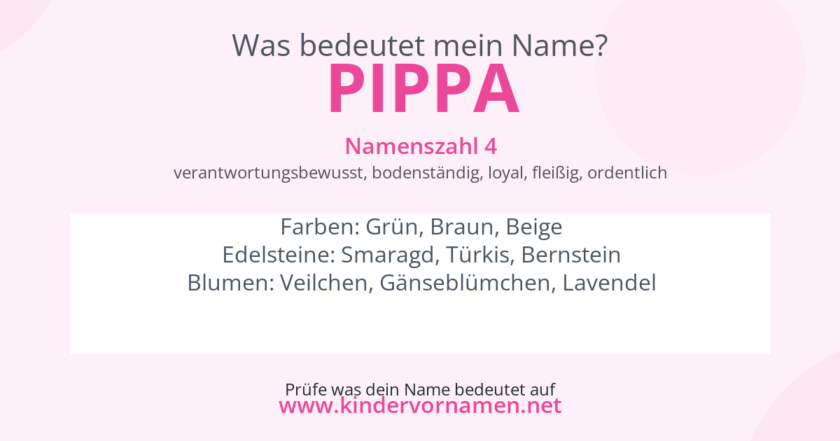 Was bedeutet der Name Pippa?