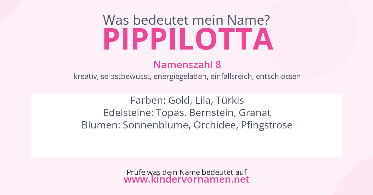 Was bedeutet der Name Pippilotta?