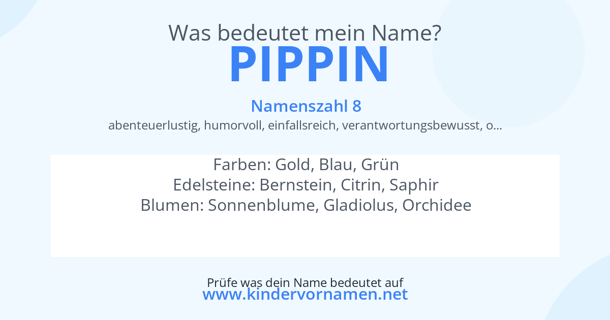 Was bedeutet der Name Pippin?