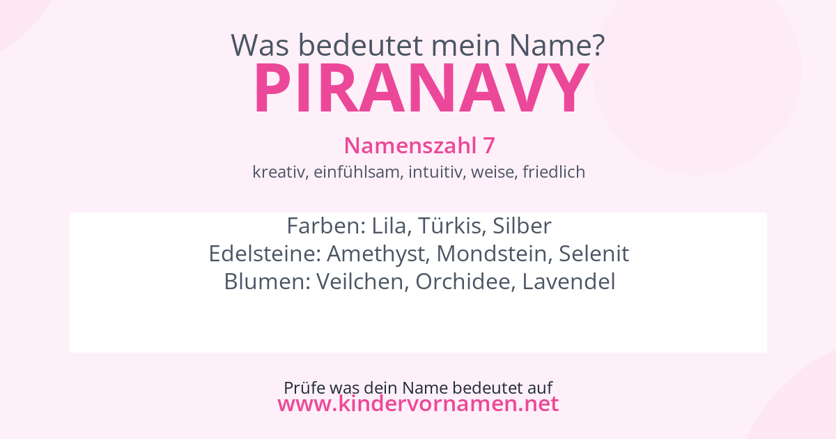 Was bedeutet der Name Piranavy?