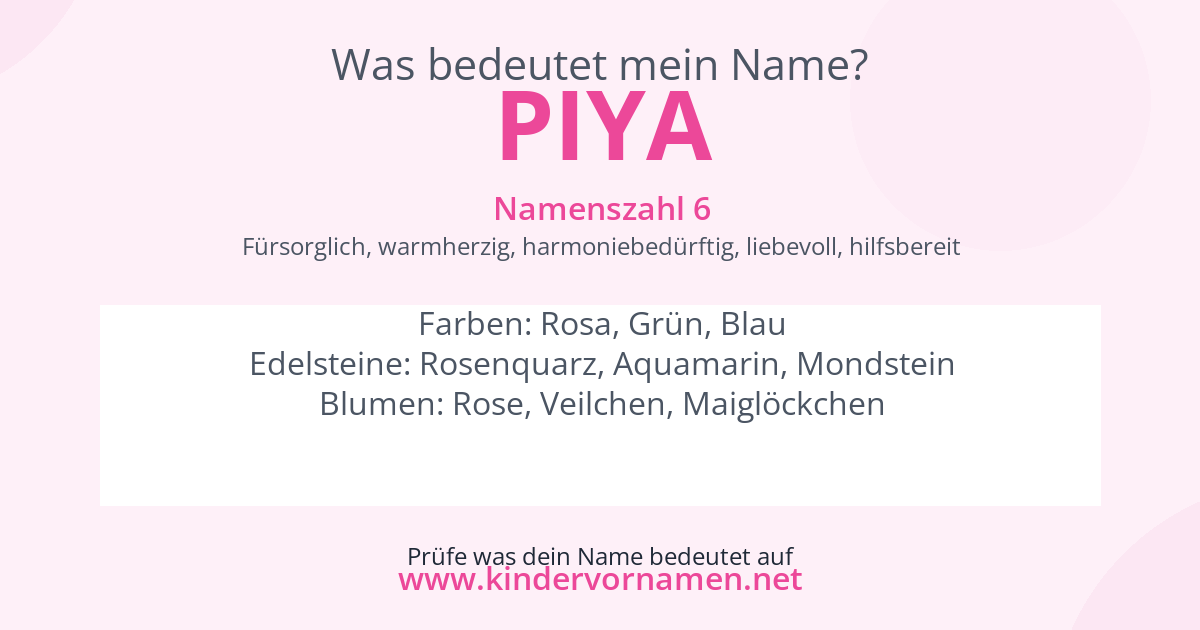 Was bedeutet der Name Piya?