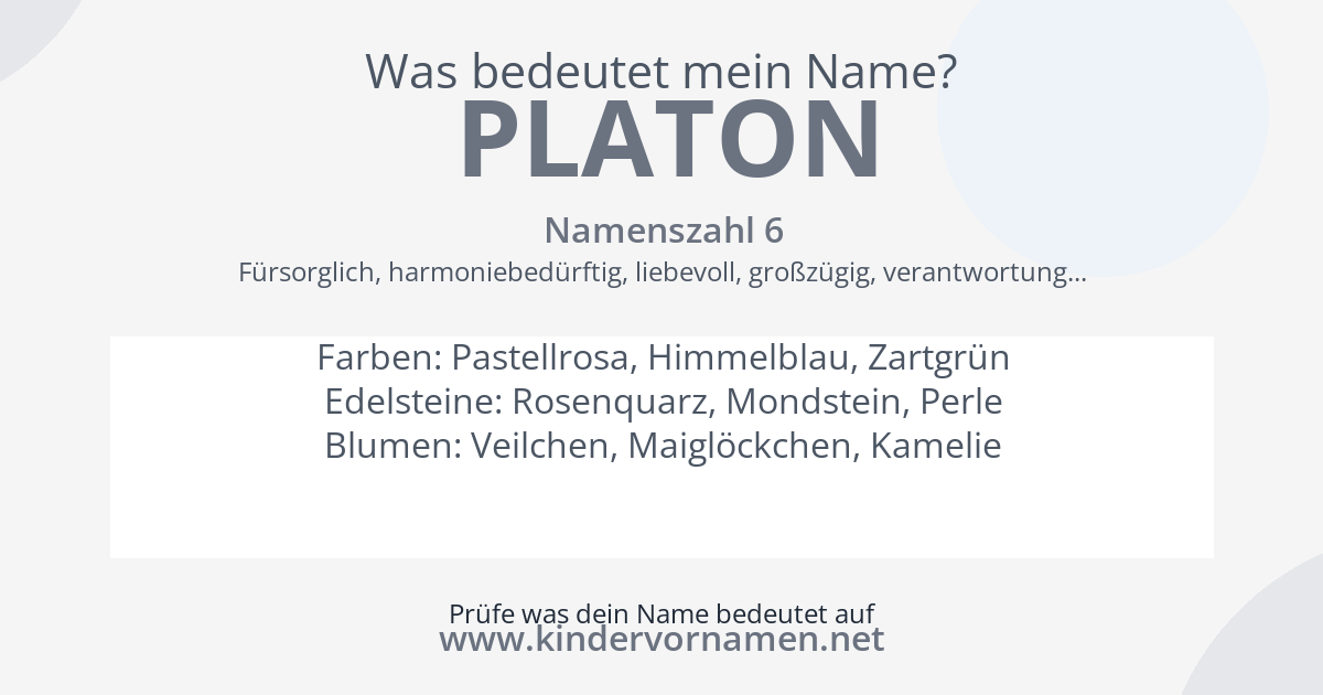 Was bedeutet der Name Platon?