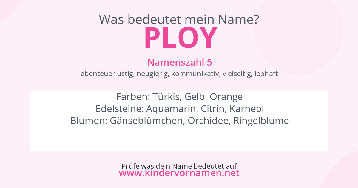 Was bedeutet der Name Ploy?