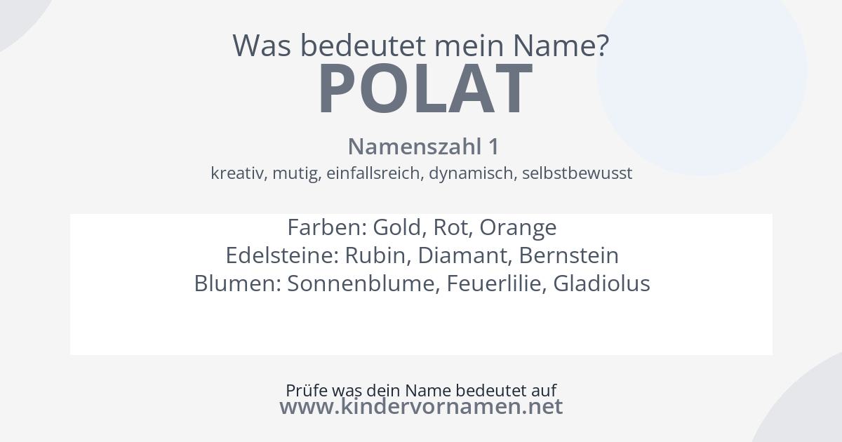 Was bedeutet der Name Polat?