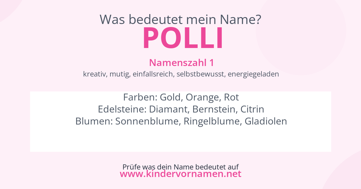 Was bedeutet der Name Polli?