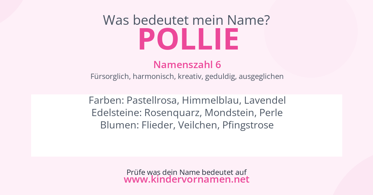Was bedeutet der Name Pollie?