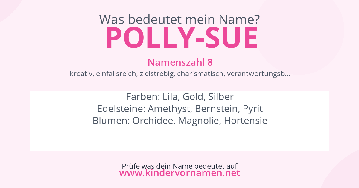 Was bedeutet der Name Polly-Sue?