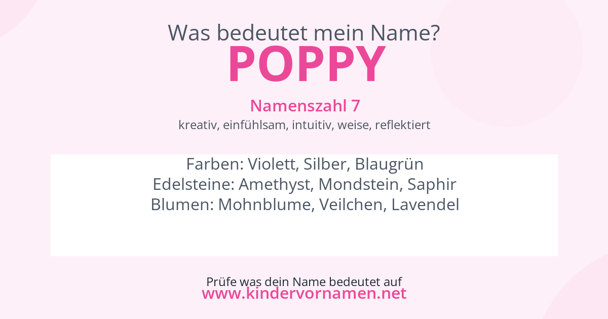 Was bedeutet der Name Poppy?