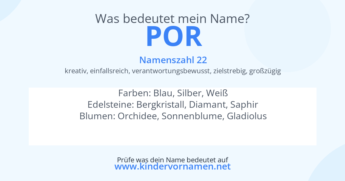 Was bedeutet der Name Por?