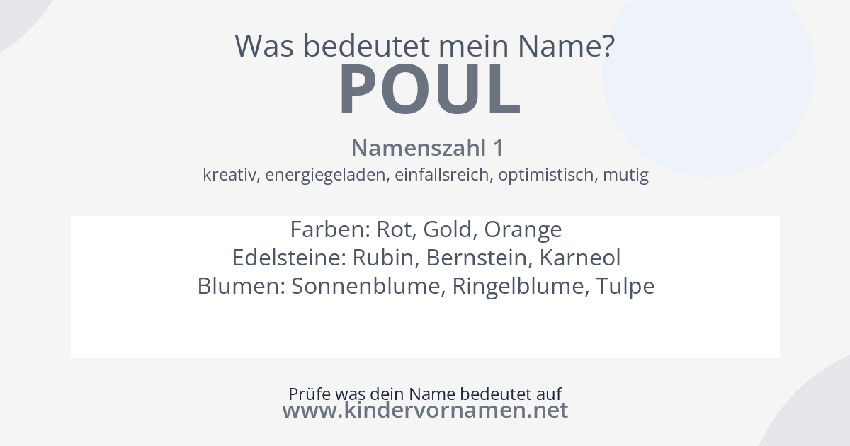 Was bedeutet der Name Poul?