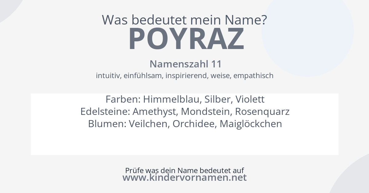 Was bedeutet der Name Poyraz?