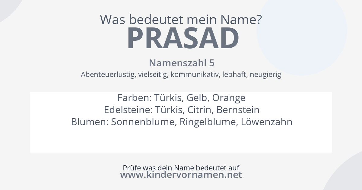 Was bedeutet der Name Prasad?