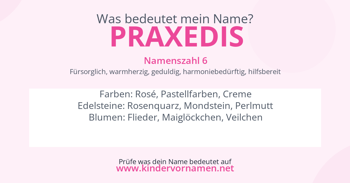 Was bedeutet der Name Praxedis?