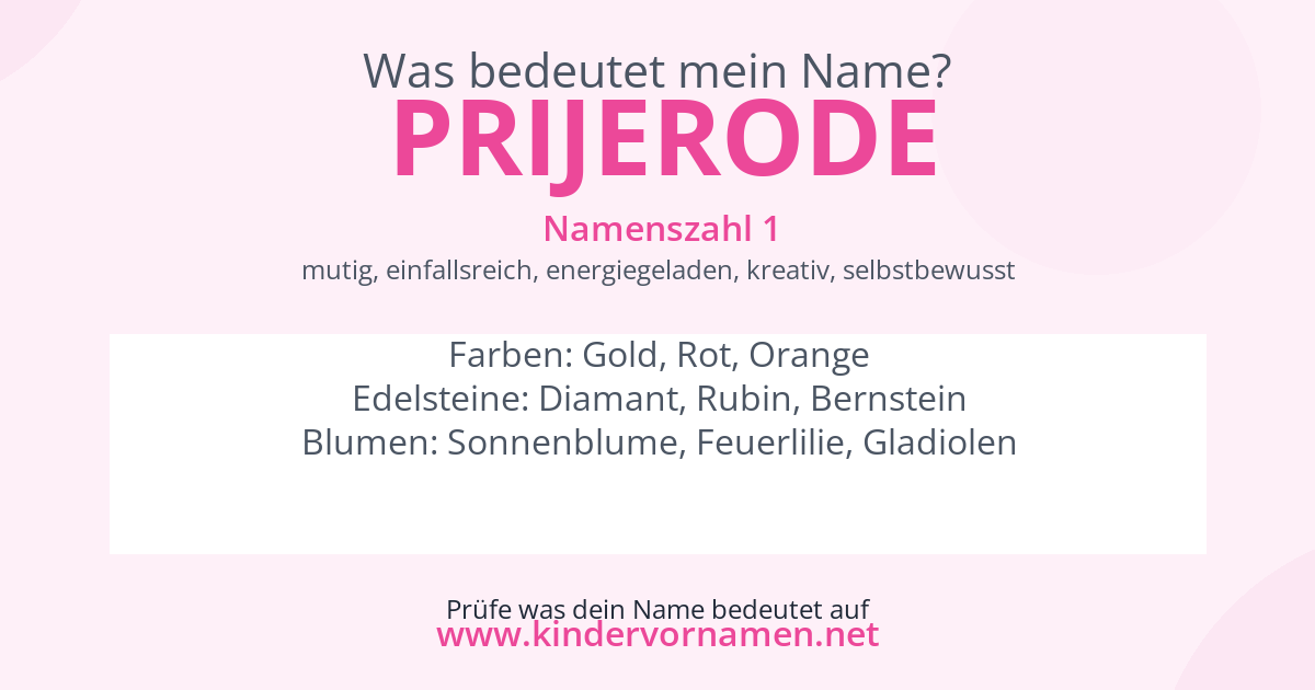 Was bedeutet der Name Prijerode?