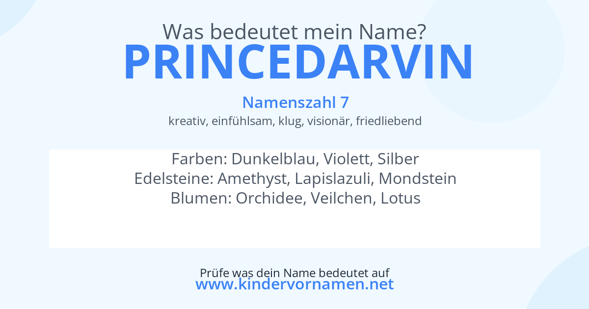 Was bedeutet der Name Princedarvin?