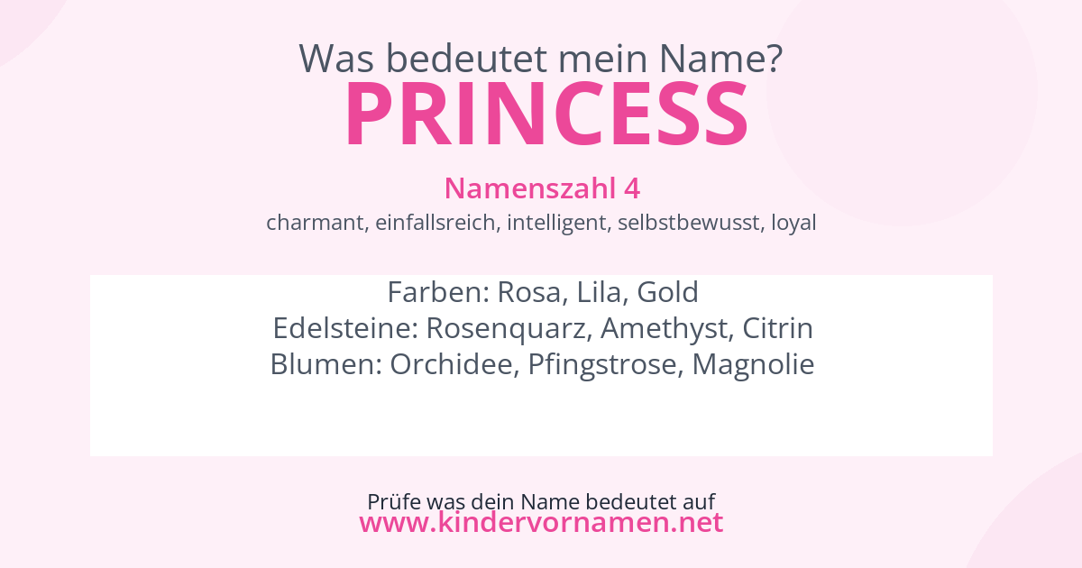 Was bedeutet der Name Princess?