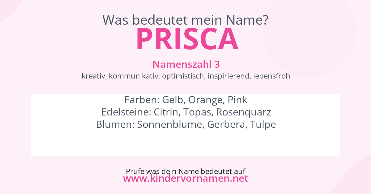 Was bedeutet der Name Prisca?