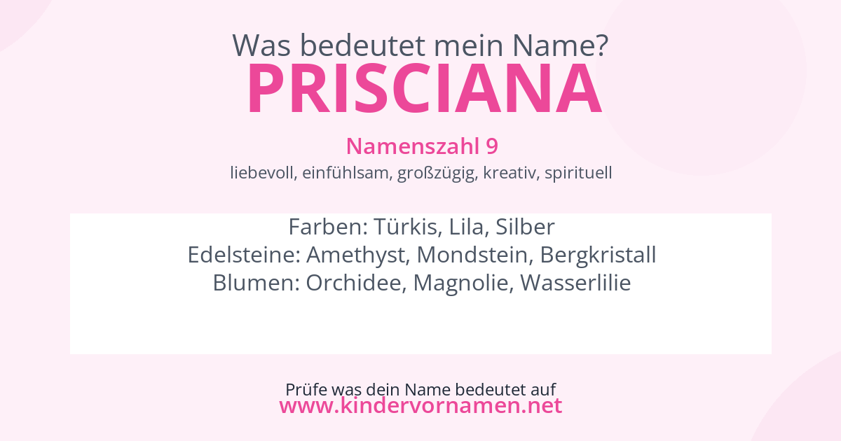Was bedeutet der Name Prisciana?