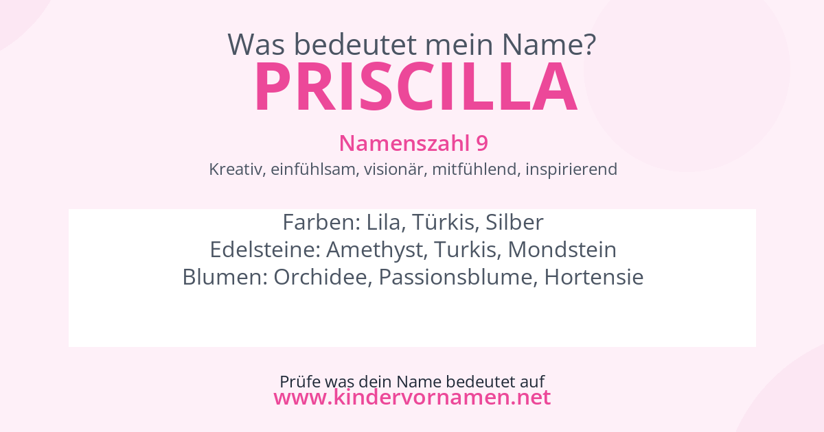 Was bedeutet der Name Priscilla?